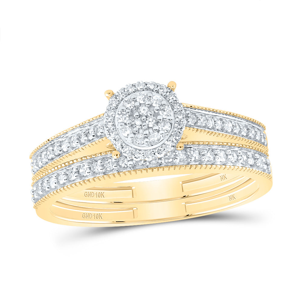 1/4CTW-NAT DIA NK FASHION ROUND BRIDAL SET 7 Daisy Joyeria