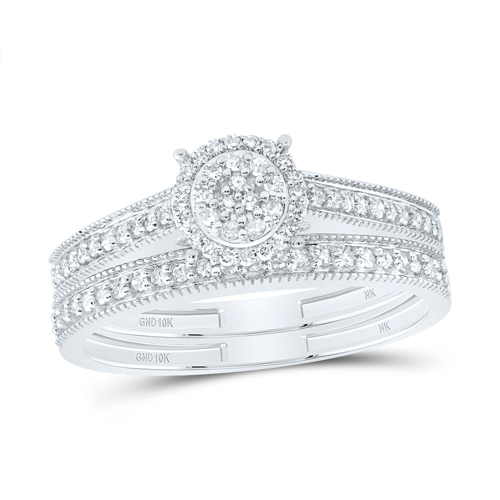 1/4CTW-NAT DIA NK FASHION ROUND BRIDAL SET 7 Daisy Joyeria