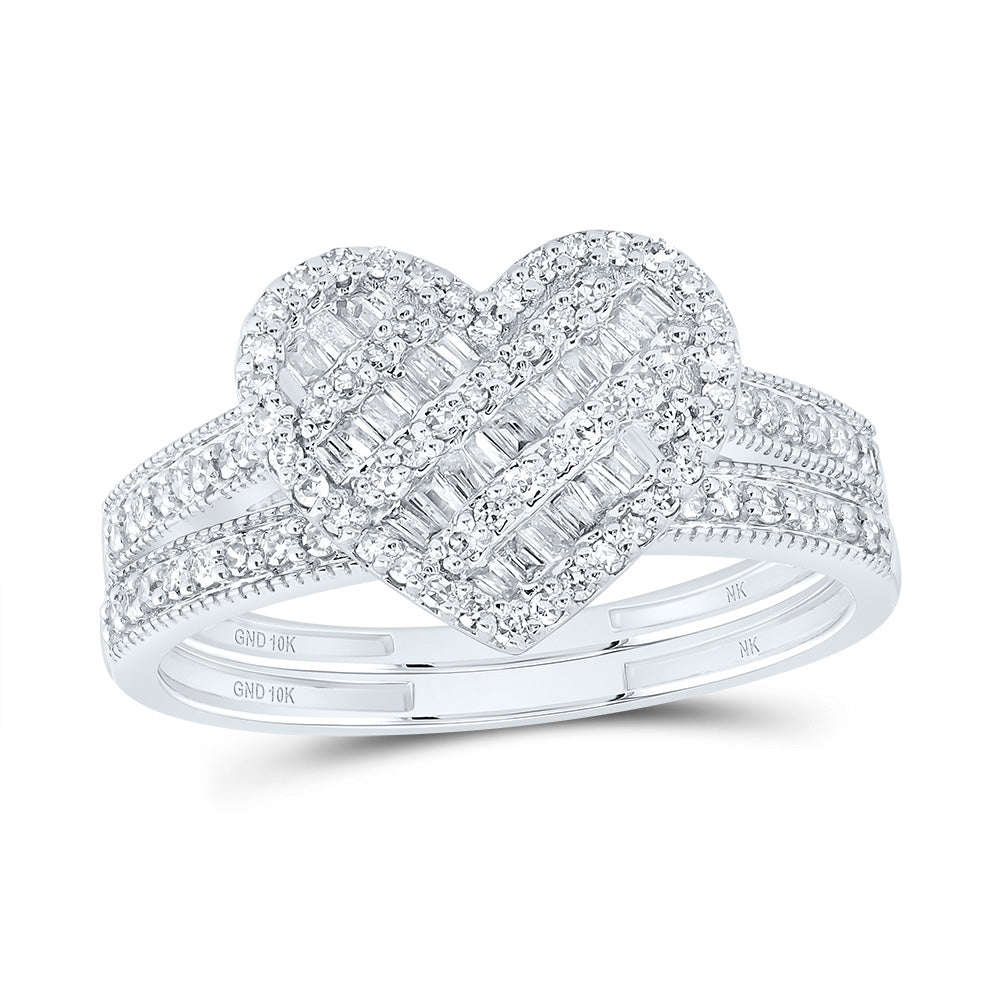 1/2CTW-NAT DIA NK FASHION HEART BRIDAL SET 7 Daisy Joyeria