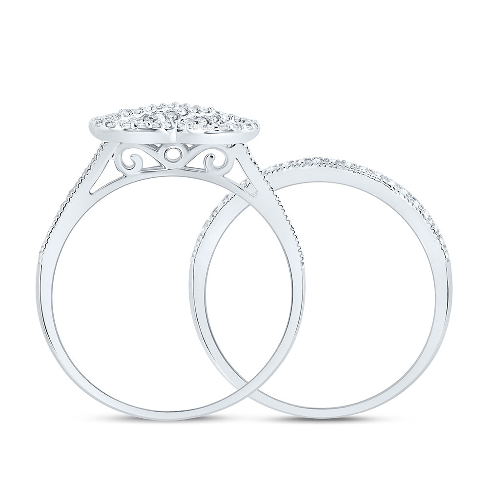1/2CTW-NAT DIA NK FASHION HEART BRIDAL SET 7 Daisy Joyeria