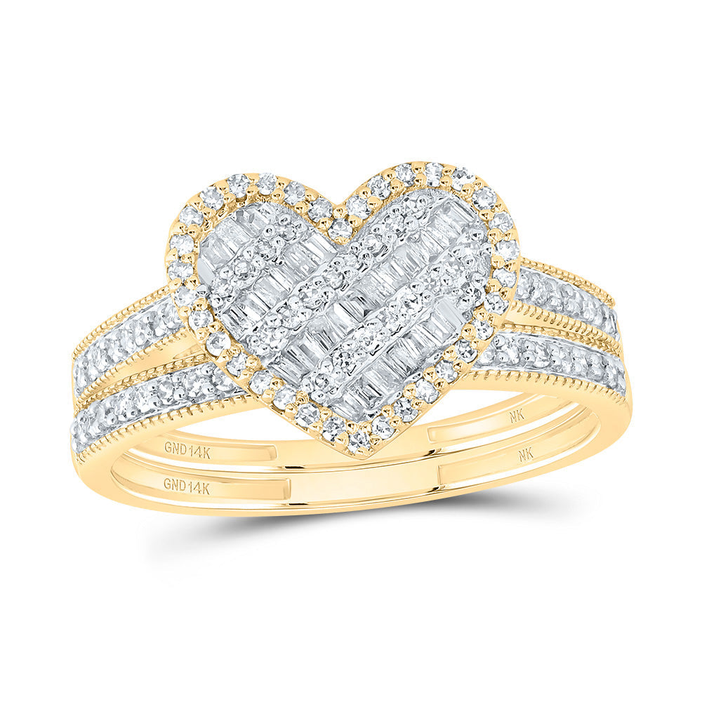 1/2CTW-NAT DIA NK FASHION HEART BRIDAL SET 7 Daisy Joyeria