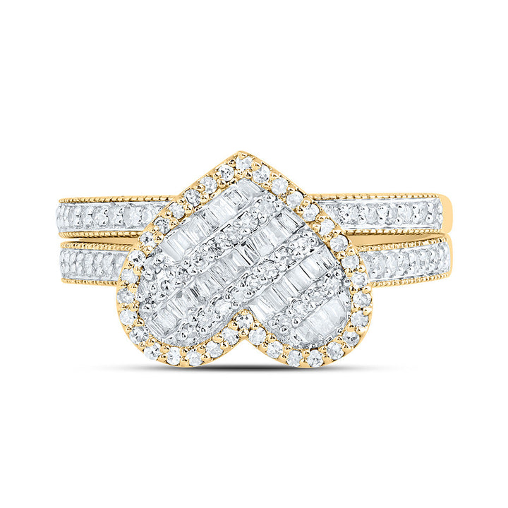 1/2CTW-NAT DIA NK FASHION HEART BRIDAL SET 7 Daisy Joyeria