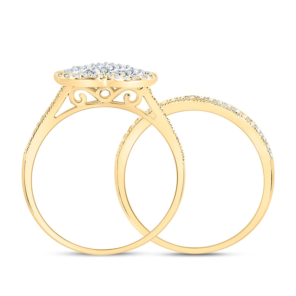 1/2CTW-NAT DIA NK FASHION HEART BRIDAL SET 7 Daisy Joyeria