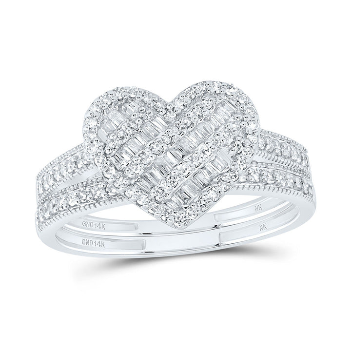 1/2CTW-NAT DIA NK FASHION HEART BRIDAL SET 7 Daisy Joyeria
