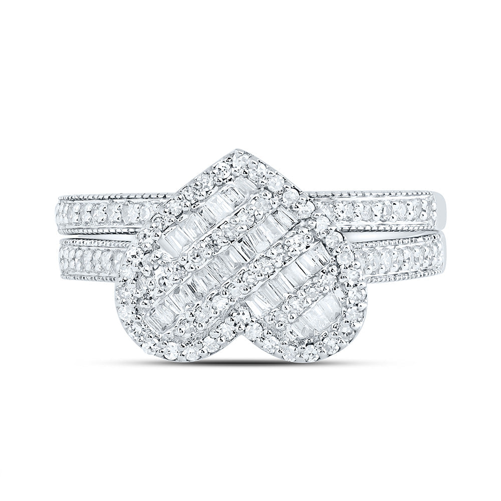 1/2CTW-NAT DIA NK FASHION HEART BRIDAL SET 7 Daisy Joyeria