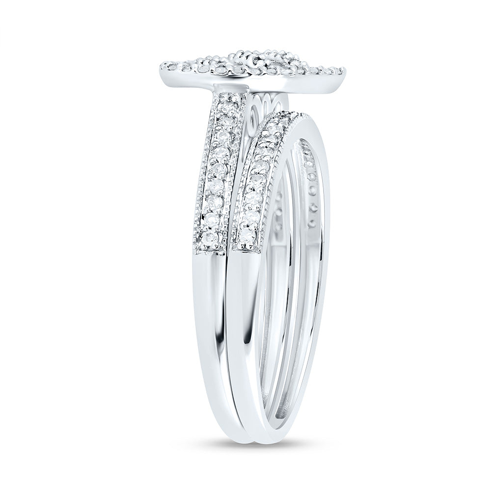 1/2CTW-NAT DIA NK FASHION HEART BRIDAL SET 7 Daisy Joyeria