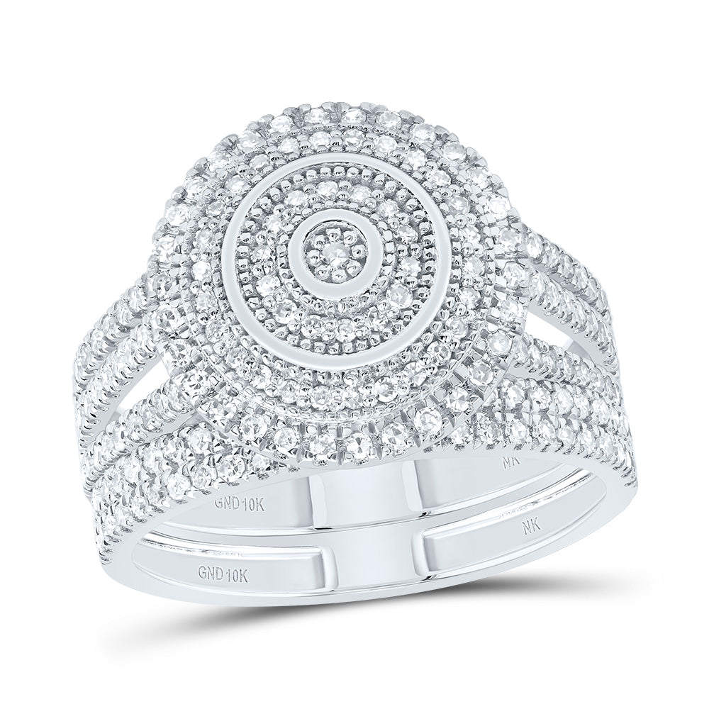 5/8CTW-NAT DIA NK ROUND DOUBLE HALO BRIDAL SET 7 Daisy Joyeria