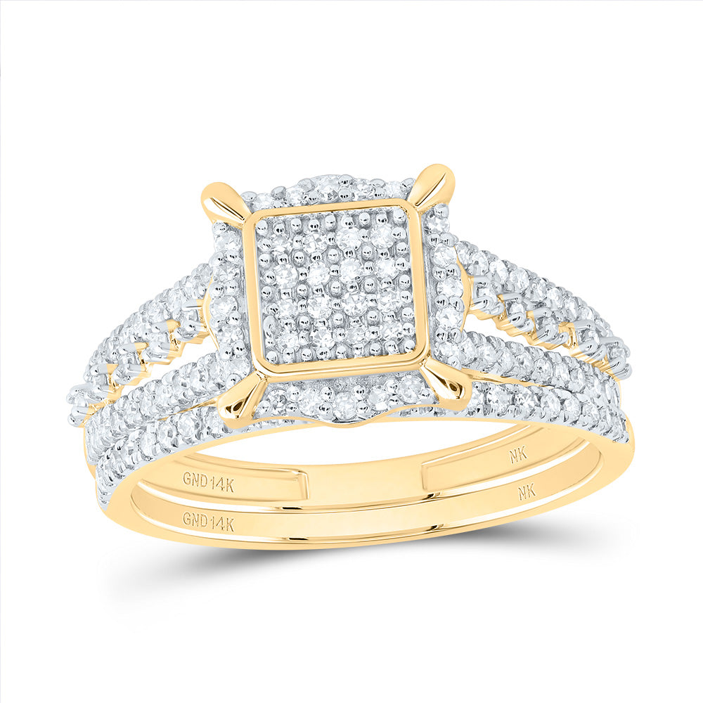 3/8CTW-NAT DIA NK FASHION SQUARE BRIDAL SET 7 Daisy Joyeria