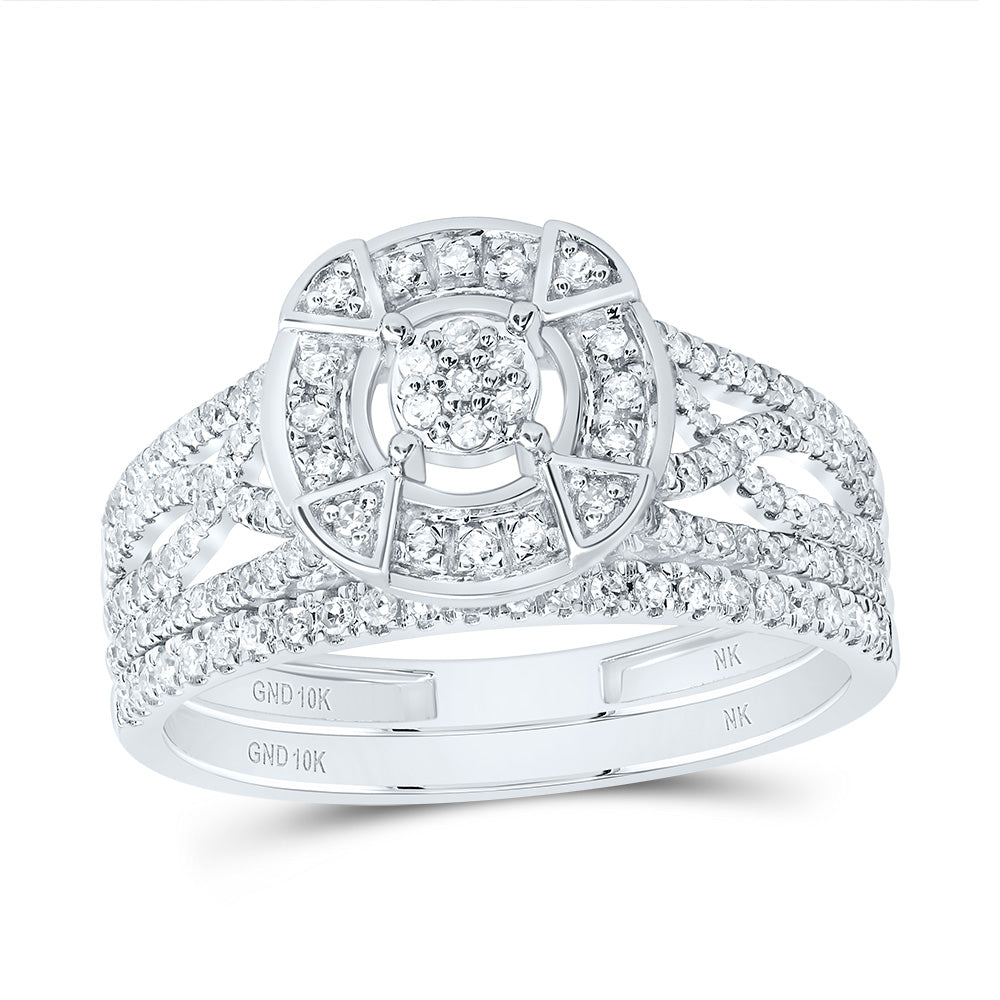 1/2CTW-NAT DIA NK FASHION ROUND BRIDAL SET 7 Daisy Joyeria