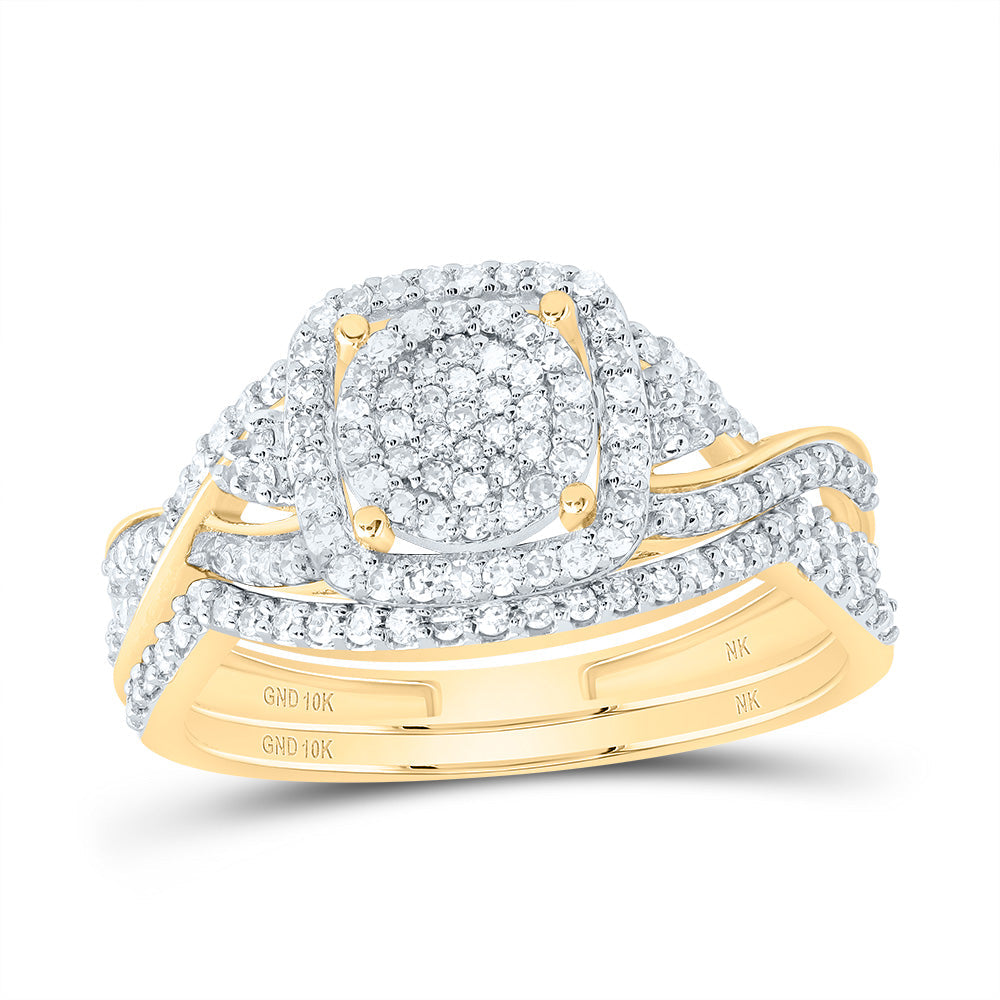 1/2CTW-NAT DIA NK FASHION CUSHION BRIDAL SET 7 Daisy Joyeria