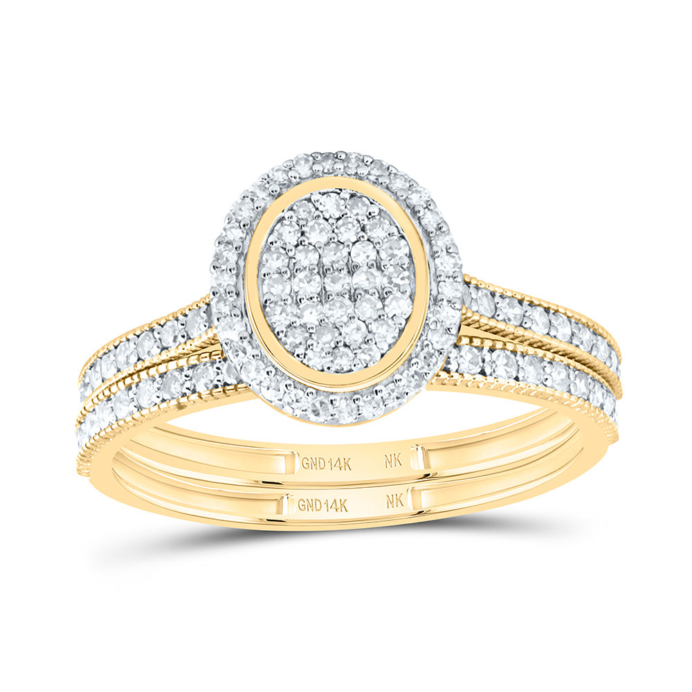 1/2CTW-NAT DIA NK FASHION OVAL BRIDAL SET 7 Daisy Joyeria
