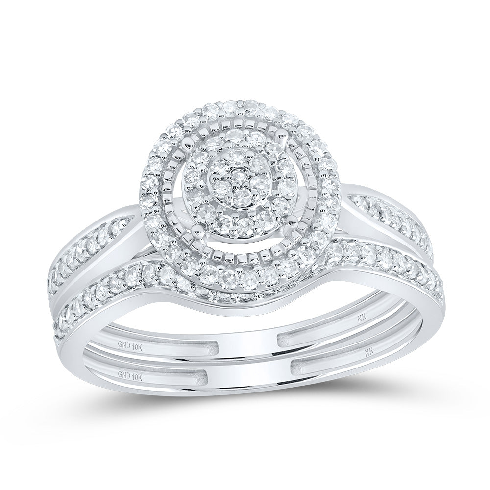 3/8CTW-NAT DIA NK FASHION ROUND BRIDAL SET 7 Daisy Joyeria