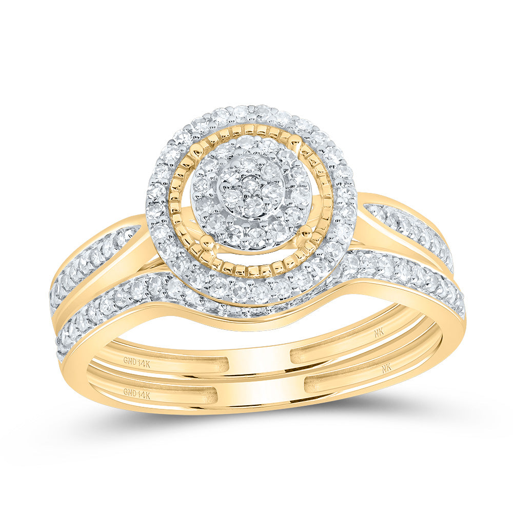 3/8CTW-NAT DIA NK FASHION ROUND BRIDAL SET 7 Daisy Joyeria