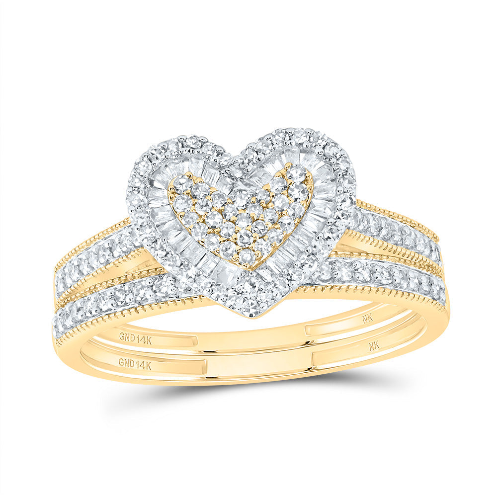 1/2CTW-NAT DIA NK FASHION HEART BRIDAL SET Daisy Joyeria