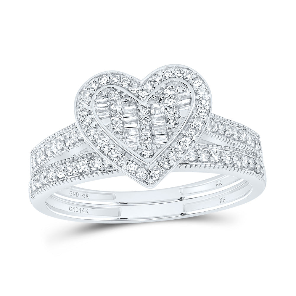 1/3CTW-NAT DIA NK FASHION HEART BRIDAL SET 7 Daisy Joyeria