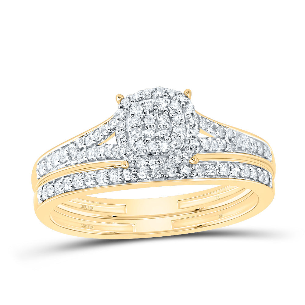 1/3CTW-NAT DIA NK FASHION CUSHION BRIDAL SET 7 Daisy Joyeria