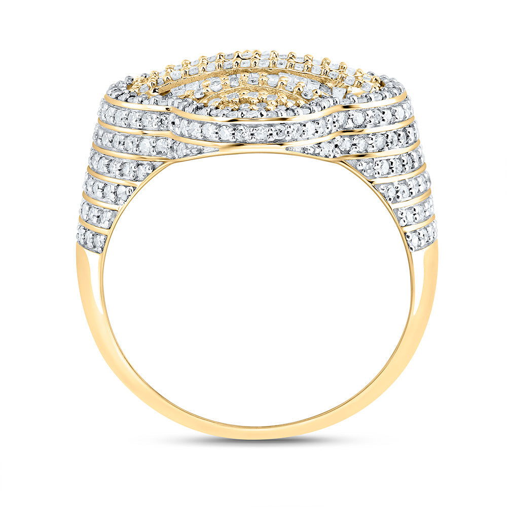 1 1/2CTW-NAT DIA NK CLOVER MEN'S RING 10 Daisy Joyeria