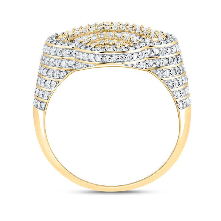 1 1/2CTW-NAT DIA NK CLOVER MEN'S RING 10 Daisy Joyeria