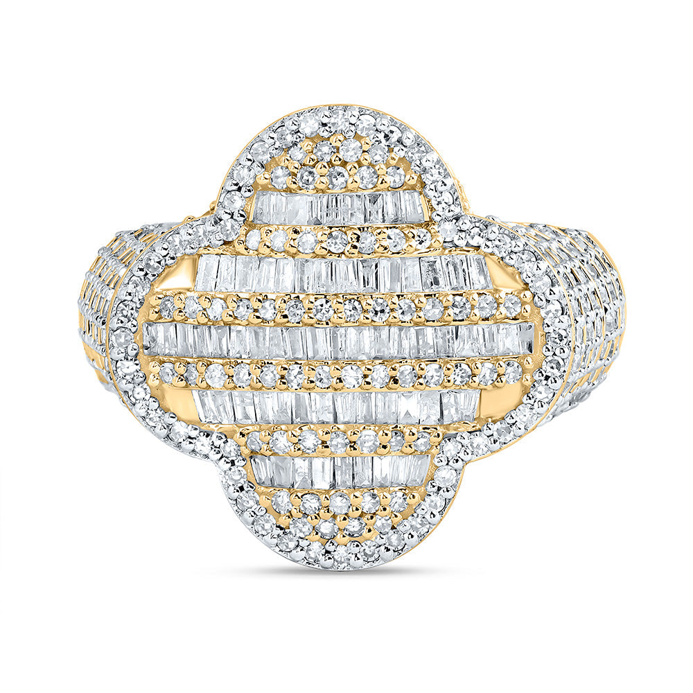 1 1/2CTW-NAT DIA NK FASHION CLOVER LADIES RING 7 Daisy Joyeria