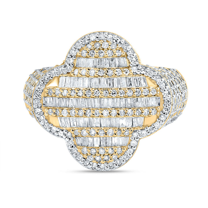 1 1/2CTW-NAT DIA NK FASHION CLOVER LADIES RING 7 Daisy Joyeria