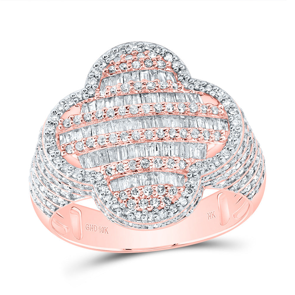 1 1/2CTW-NAT DIA NK FASHION CLOVER LADIES RING 7 Daisy Joyeria