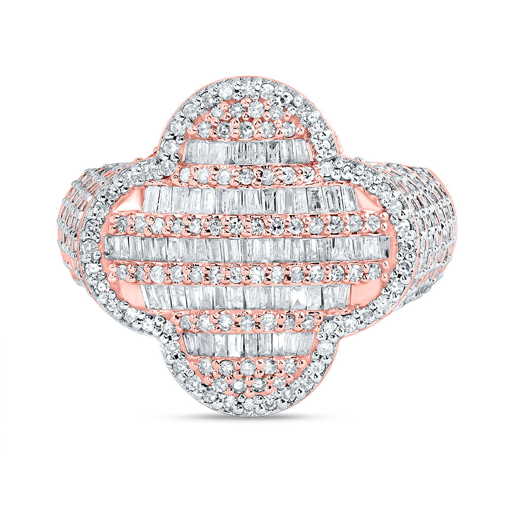 1 1/2CTW-NAT DIA NK FASHION CLOVER LADIES RING 7 Daisy Joyeria