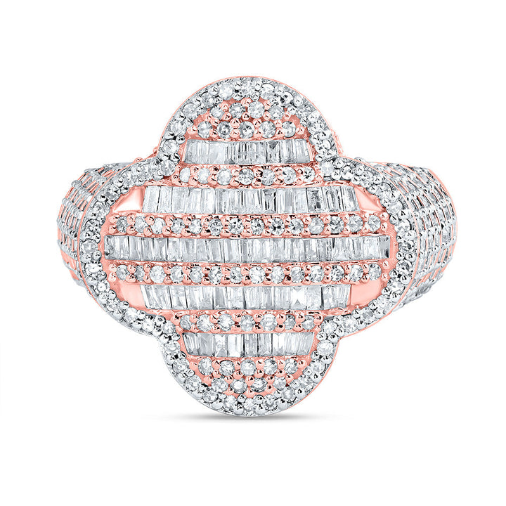 1 1/2CTW-NAT DIA NK FASHION CLOVER LADIES RING 7 Daisy Joyeria