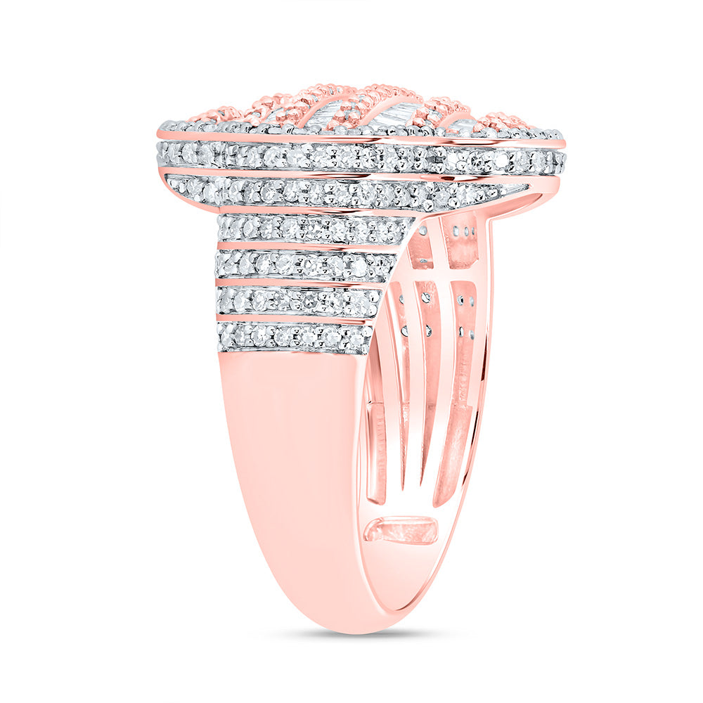 1 1/2CTW-NAT DIA NK FASHION CLOVER LADIES RING 7 Daisy Joyeria
