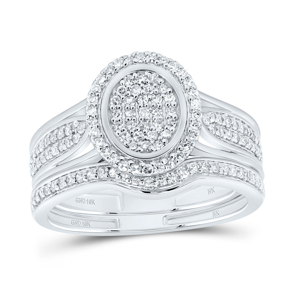 1/2CTW-NAT DIA NK FASHION OVAL BRIDAL SET 7 Daisy Joyeria