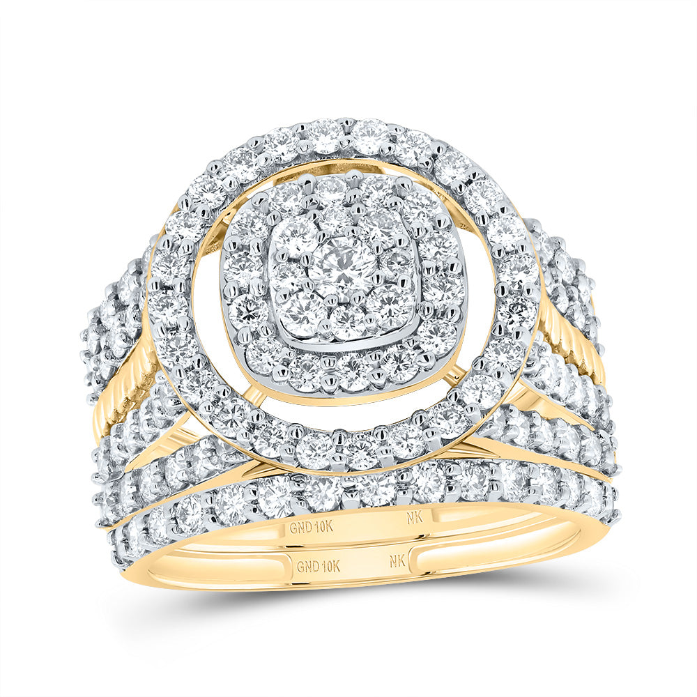 1 3/4CTW-NAT DIA NK FASHION ROUND BRIDAL SET 7 Daisy Joyeria