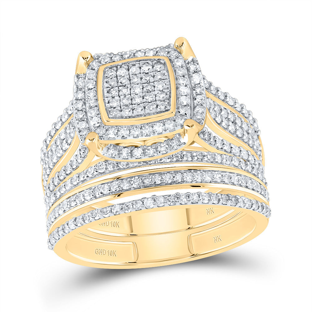 1 CTW-NAT DIA NK FASHION CUSHION BRIDAL SET 7 Daisy Joyeria