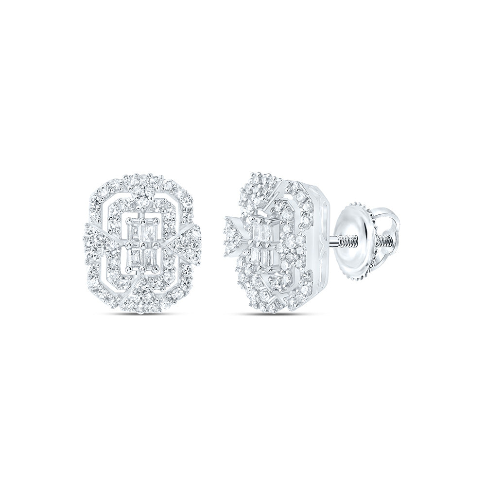 1/2CTW-NAT DIA NK FASHION EMERALD STUD EARRING Daisy Joyeria