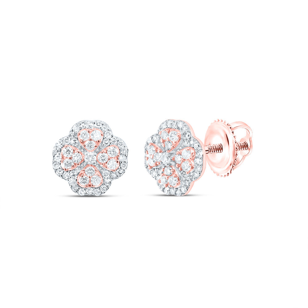 1/3CTW-NAT DIA NK FASHION CLOVER STUD EARRING Daisy Joyeria