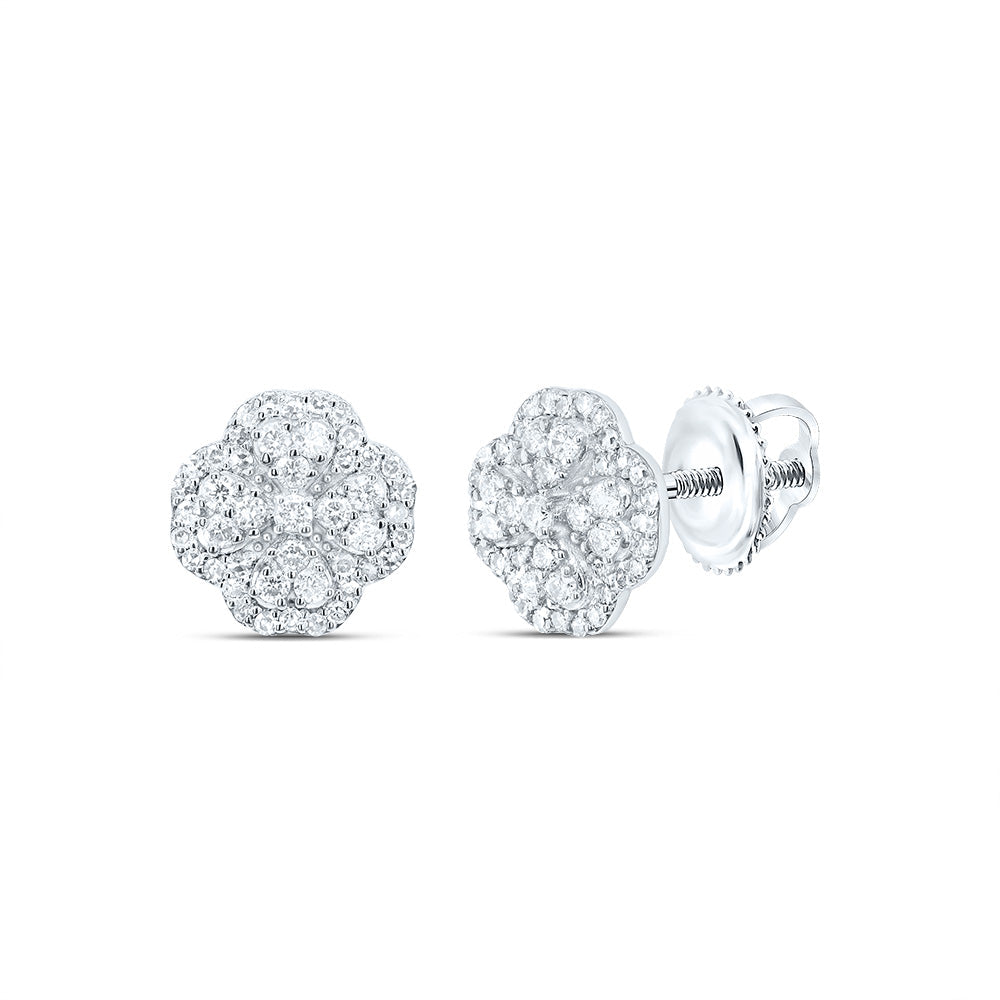 1/3CTW-NAT DIA NK FASHION CLOVER STUD EARRING Daisy Joyeria