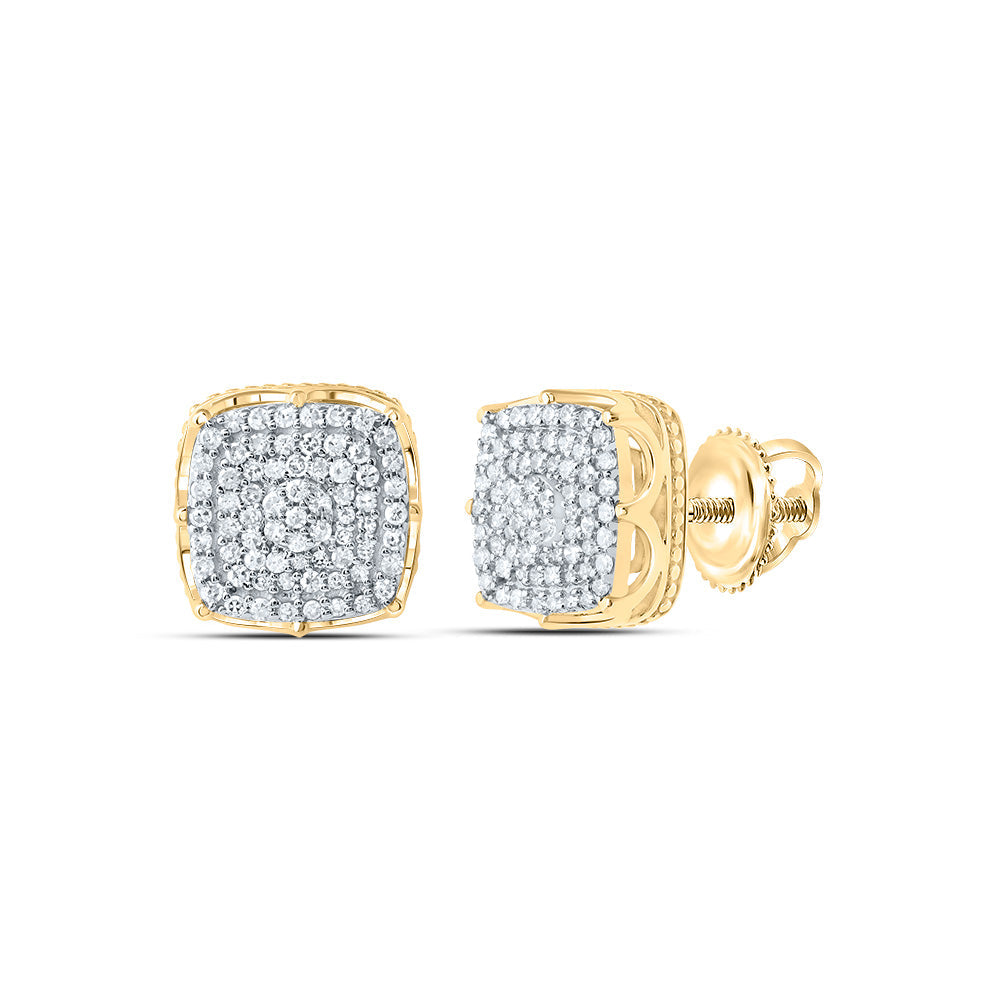 1/2CTW-NAT DIA NK FASHION CUSHION STUD EARRING Daisy Joyeria