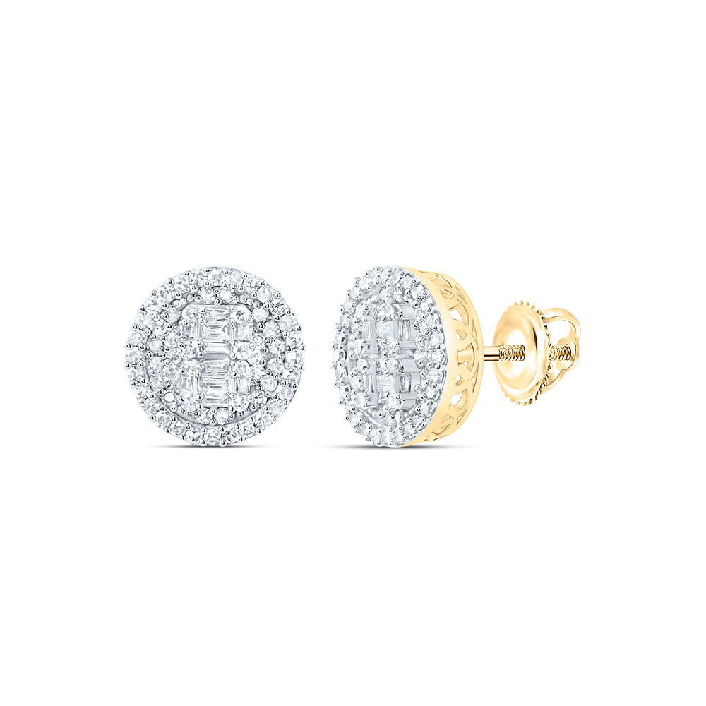 5/8CTW-NAT DIA NK FASHION ROUND STUD EARRING Daisy Joyeria