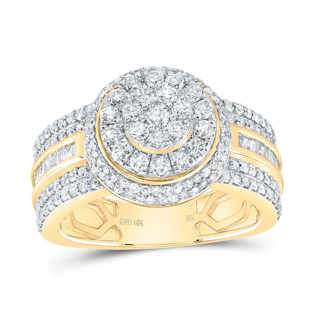 1 1/4CTW-NAT DIA NK FASHION ROUND LADIES RING 7 Daisy Joyeria