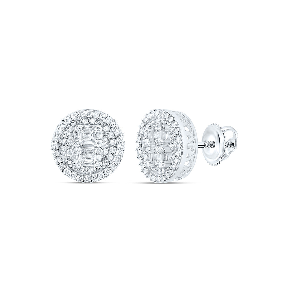 5/8CTW-NAT DIA NK FASHION ROUND STUD EARRING Daisy Joyeria