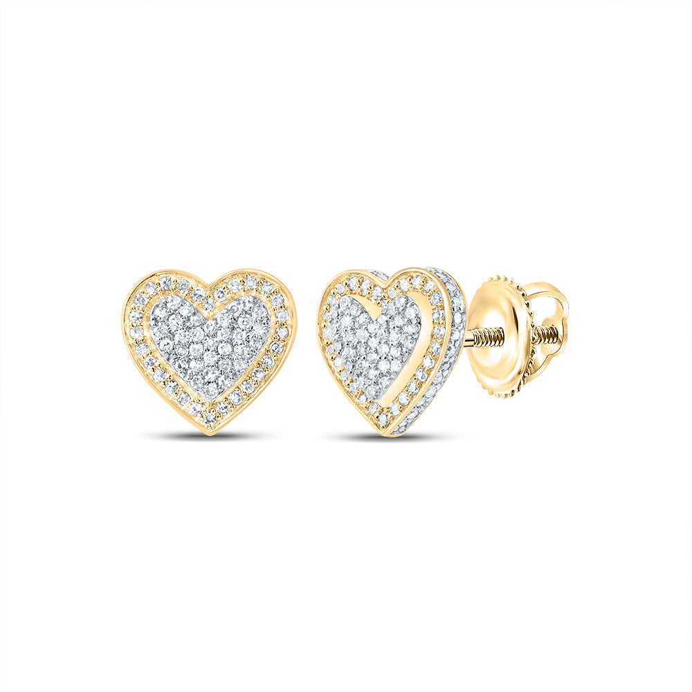 1/2CTW-NAT DIA NK FASHION HEART STUD EARRING Daisy Joyeria