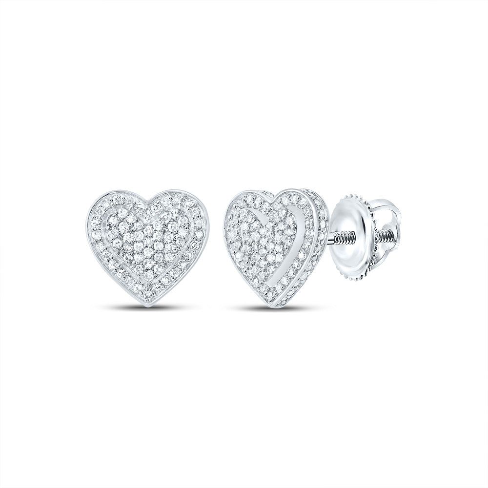 1/2CTW-NAT DIA NK FASHION HEART STUD EARRING Daisy Joyeria
