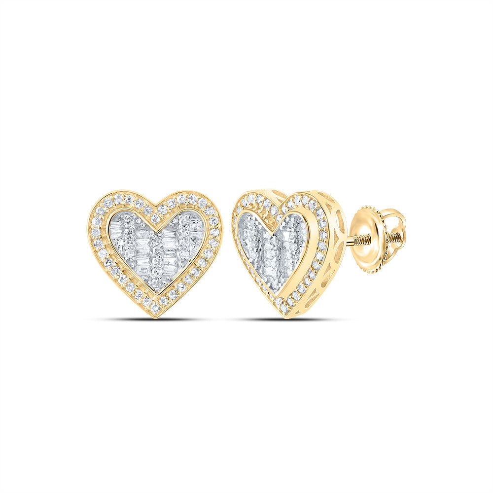 1/2CTW-NAT DIA NK FASHION HEART STUD EARRING Daisy Joyeria