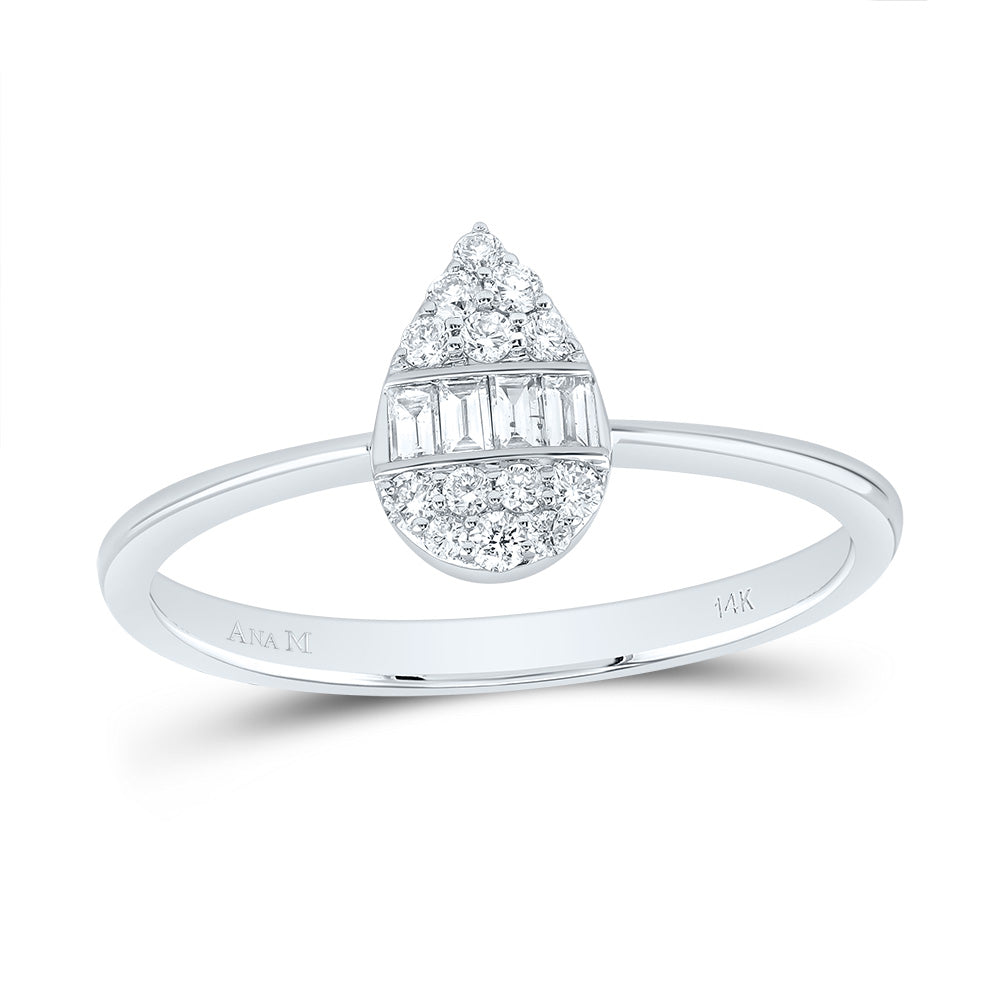 1/5CTW-NAT DIA ANA M FASHION PEAR RING 7 Daisy Joyeria