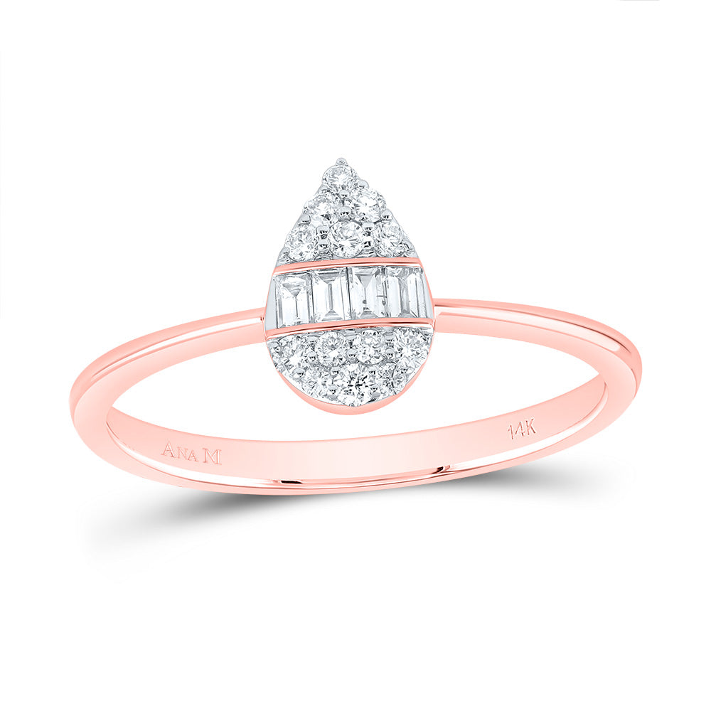 1/5CTW-NAT DIA ANA M FASHION PEAR RING 7 Daisy Joyeria