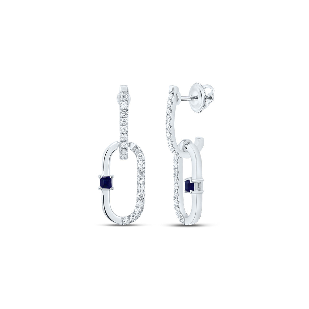 1/6CTW-NAT DIA CN 1.5MM PR-BS NAT GEM PAPER CLIP DANGLING EARRING Daisy Joyeria