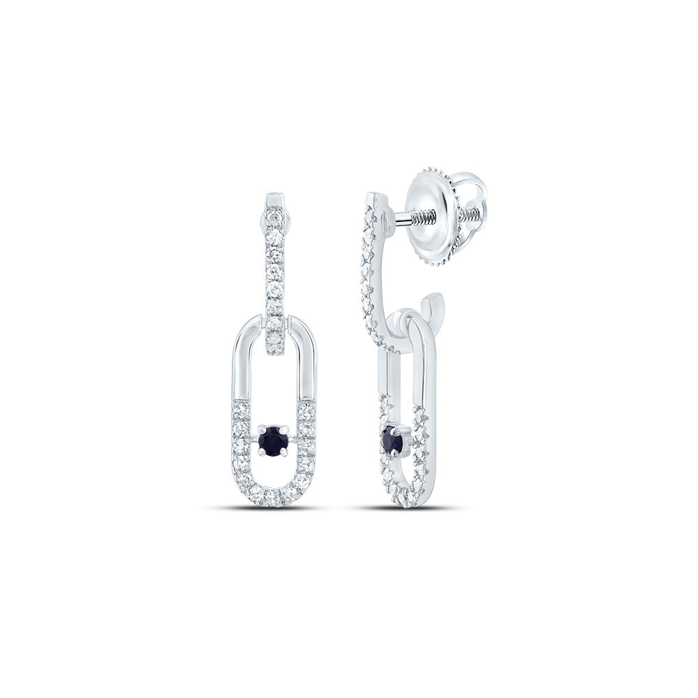 1/6CTW-NAT DIA CN 1.8MM RD-BS NAT GEM PAPER CLIP DANGLING EARRING Daisy Joyeria