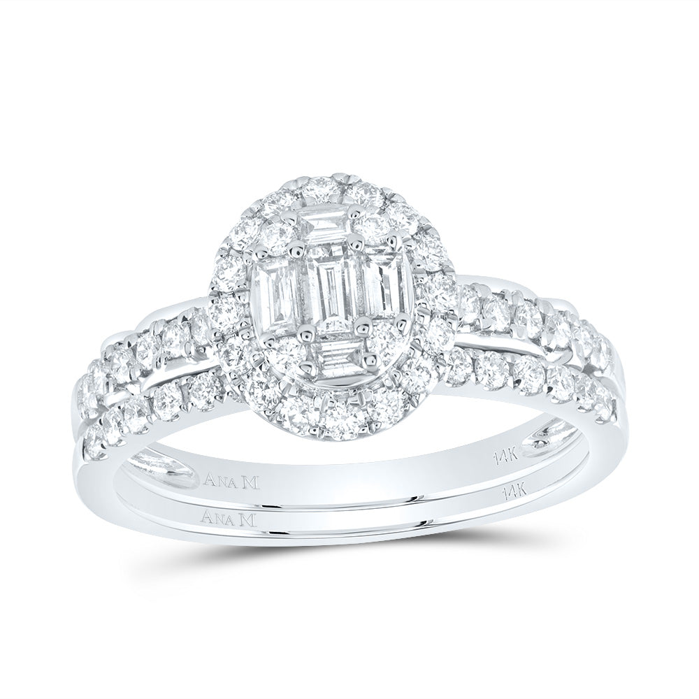 3/4CTW-NAT DIA ANA M  DIANA OVAL BRIDAL SET 7 Daisy Joyeria