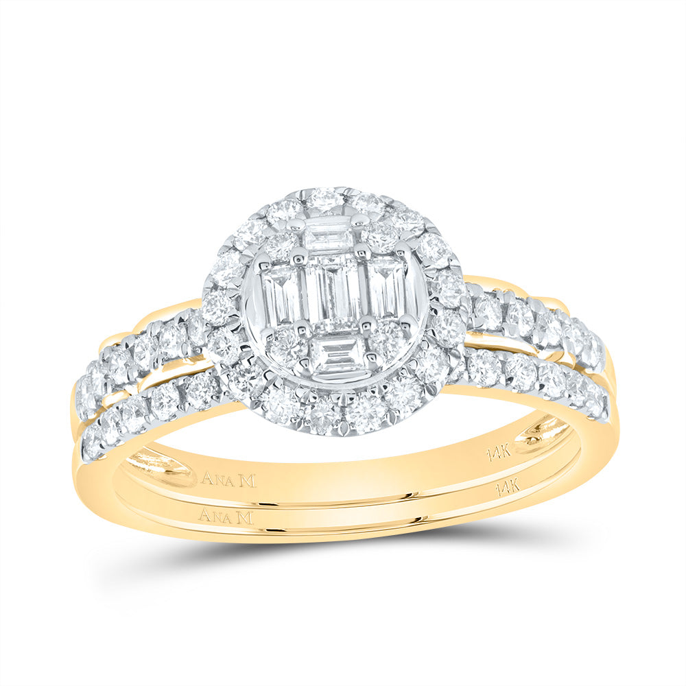 3/4CTW-NAT DIA ANA M  DIANA ROUND BRIDAL SET 7 Daisy Joyeria