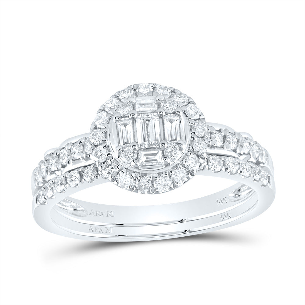 3/4CTW-NAT DIA ANA M  DIANA ROUND BRIDAL SET 7 Daisy Joyeria
