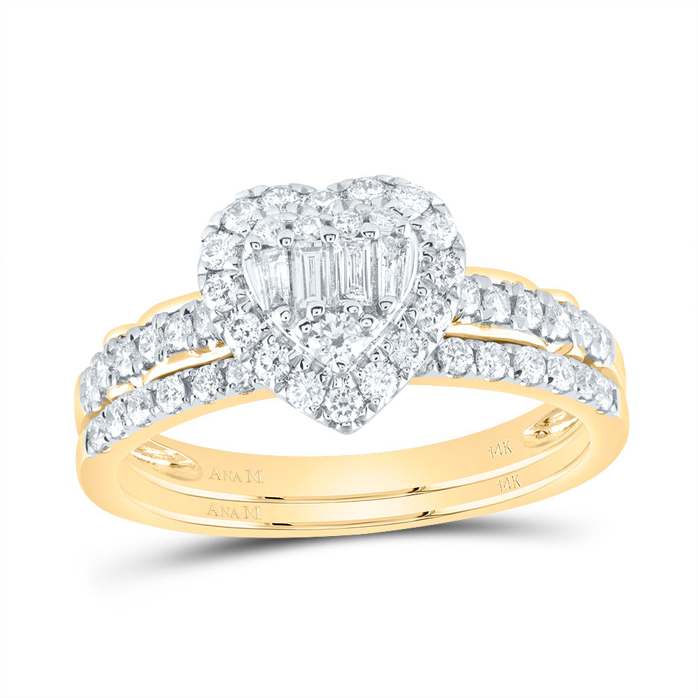 5/8CTW-NAT DIA ANA M  DIANA HEART BRIDAL SET 7 Daisy Joyeria