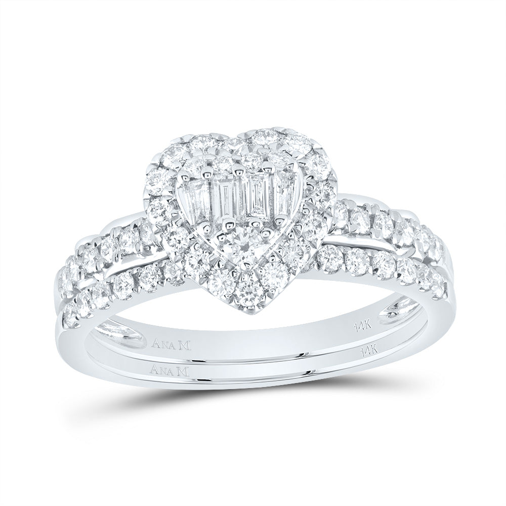 5/8CTW-NAT DIA ANA M  DIANA HEART BRIDAL SET 7 Daisy Joyeria